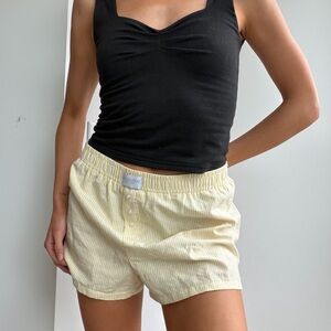 Harlow Yellow Striped Womens Boxer Shorts